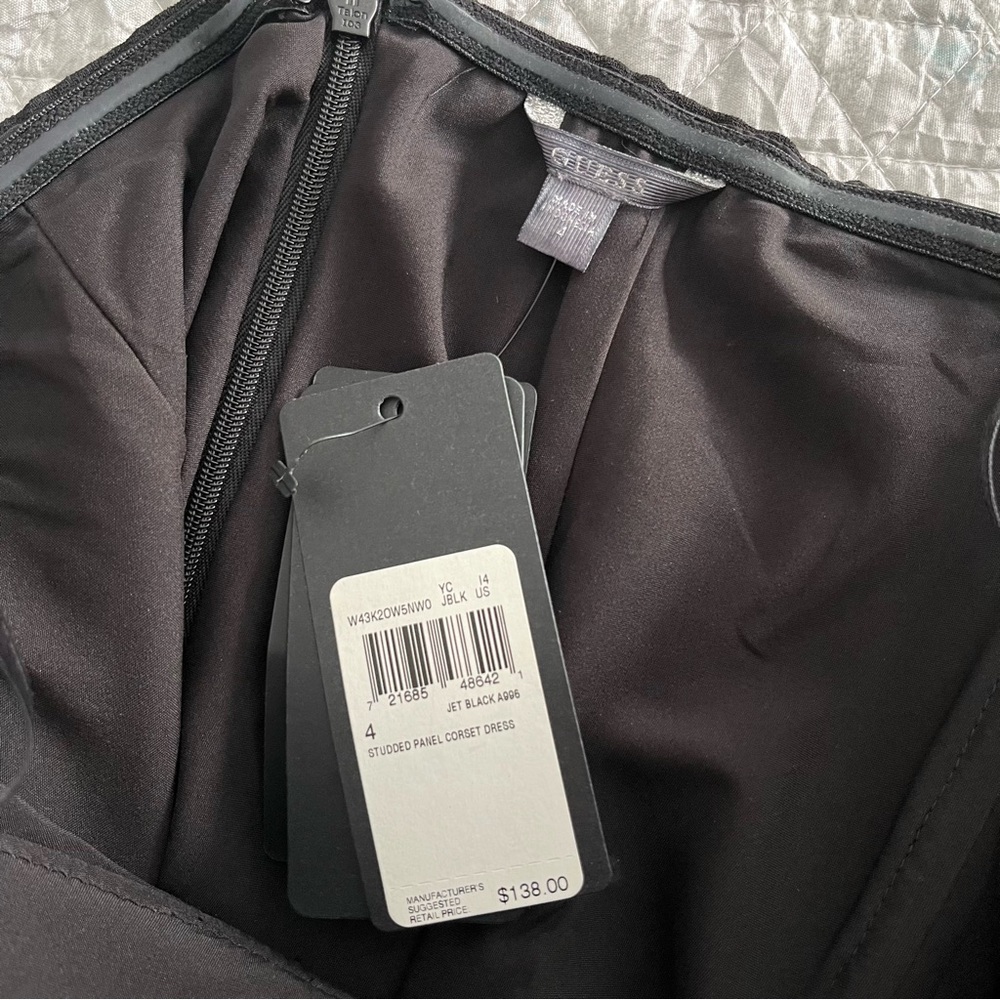 GUESS NWT Elegant Studded Black Strapless Dress 10012 - Picture 5 of 5